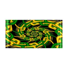 Green Yellow Fractal Vortex In 3d Glass Yoga Headband by Simbadda