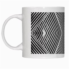 Black And White Line Abstract White Mugs by Simbadda