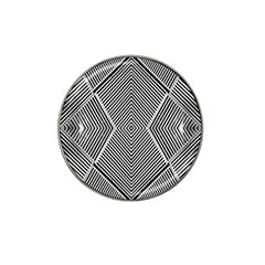 Black And White Line Abstract Hat Clip Ball Marker (4 Pack) by Simbadda