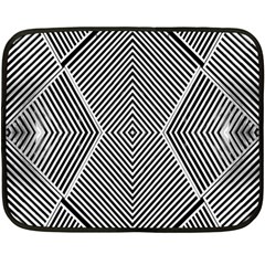 Black And White Line Abstract Fleece Blanket (mini)