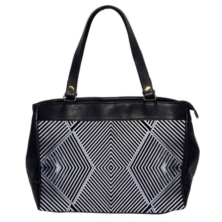 Black And White Line Abstract Office Handbags