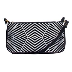 Black And White Line Abstract Shoulder Clutch Bags by Simbadda