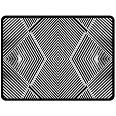 Black And White Line Abstract Fleece Blanket (large)  by Simbadda