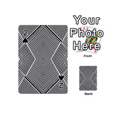 Black And White Line Abstract Playing Cards 54 (mini)  by Simbadda