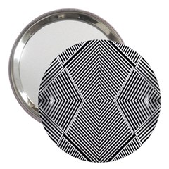 Black And White Line Abstract 3  Handbag Mirrors by Simbadda