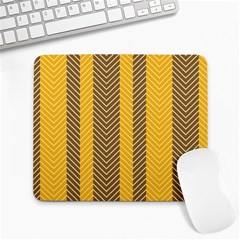 Brown And Orange Herringbone Pattern Wallpaper Background Large Mousepads by Simbadda