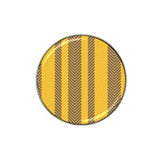 Brown And Orange Herringbone Pattern Wallpaper Background Hat Clip Ball Marker (4 Pack) by Simbadda