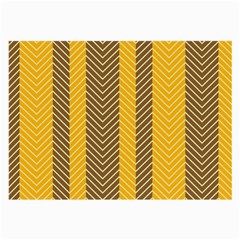 Brown And Orange Herringbone Pattern Wallpaper Background Large Glasses Cloth (2-side) by Simbadda