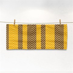 Brown And Orange Herringbone Pattern Wallpaper Background Cosmetic Storage Cases by Simbadda