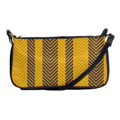 Brown And Orange Herringbone Pattern Wallpaper Background Shoulder Clutch Bags by Simbadda