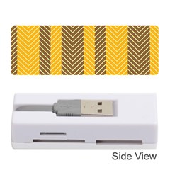 Brown And Orange Herringbone Pattern Wallpaper Background Memory Card Reader (stick) 