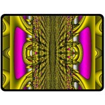 Fractal In Purple And Gold Double Sided Fleece Blanket (Large)  80 x60  Blanket Front