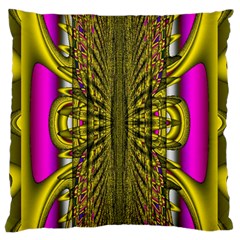 Fractal In Purple And Gold Standard Flano Cushion Case (one Side) by Simbadda