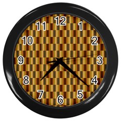 Gold Abstract Wallpaper Background Wall Clocks (black) by Simbadda