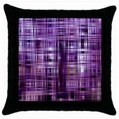 Purple Wave Abstract Background Shades Of Purple Tightly Woven Throw Pillow Case (black) by Simbadda