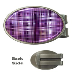 Purple Wave Abstract Background Shades Of Purple Tightly Woven Money Clips (oval)  by Simbadda