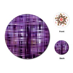 Purple Wave Abstract Background Shades Of Purple Tightly Woven Playing Cards (round)  by Simbadda