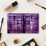 Purple Wave Abstract Background Shades Of Purple Tightly Woven Cosmetic Bag (Medium)  Front