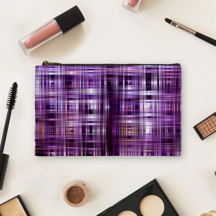 Purple Wave Abstract Background Shades Of Purple Tightly Woven Cosmetic Bag (Medium) 