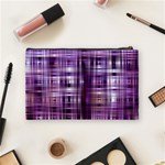 Purple Wave Abstract Background Shades Of Purple Tightly Woven Cosmetic Bag (Medium)  Back