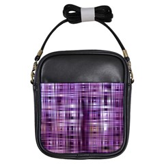 Purple Wave Abstract Background Shades Of Purple Tightly Woven Girls Sling Bags by Simbadda