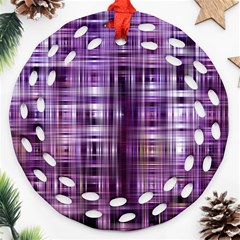 Purple Wave Abstract Background Shades Of Purple Tightly Woven Round Filigree Ornament (two Sides) by Simbadda