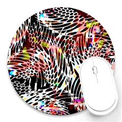 Abstract Composition Digital Processing Round Mousepads by Simbadda