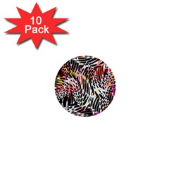 Abstract Composition Digital Processing 1  Mini Buttons (10 Pack)  by Simbadda