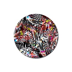 Abstract Composition Digital Processing Rubber Round Coaster (4 Pack)  by Simbadda