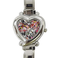 Abstract Composition Digital Processing Heart Italian Charm Watch by Simbadda