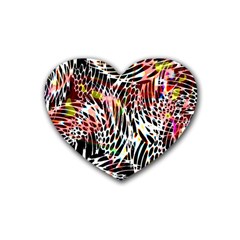 Abstract Composition Digital Processing Heart Coaster (4 Pack) 