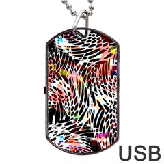 Abstract Composition Digital Processing Dog Tag Usb Flash (two Sides) by Simbadda