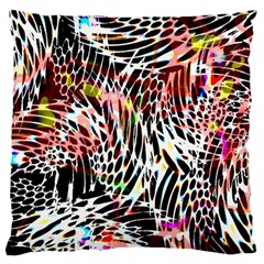 Abstract Composition Digital Processing Large Cushion Case (one Side) by Simbadda