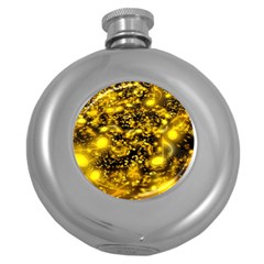 Vortex Glow Abstract Background Round Hip Flask (5 Oz) by Simbadda