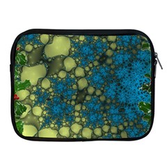 Holly Frame With Stone Fractal Background Apple Ipad 2/3/4 Zipper Cases by Simbadda