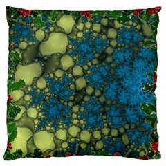 Holly Frame With Stone Fractal Background Standard Flano Cushion Case (two Sides) by Simbadda