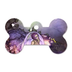 Wonderful Fairy In The Wonderland , Colorful Landscape Dog Tag Bone (two Sides) by FantasyWorld7