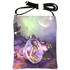 Wonderful Fairy In The Wonderland , Colorful Landscape Shoulder Sling Bags by FantasyWorld7