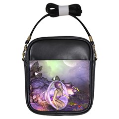 Wonderful Fairy In The Wonderland , Colorful Landscape Girls Sling Bags by FantasyWorld7