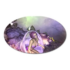 Wonderful Fairy In The Wonderland , Colorful Landscape Oval Magnet by FantasyWorld7