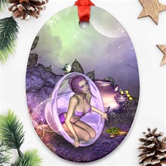 Wonderful Fairy In The Wonderland , Colorful Landscape Oval Ornament (two Sides) by FantasyWorld7