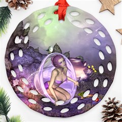 Wonderful Fairy In The Wonderland , Colorful Landscape Round Filigree Ornament (two Sides) by FantasyWorld7