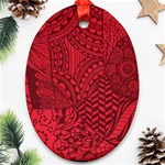 Deep Red Background Abstract Ornament (Oval) Front