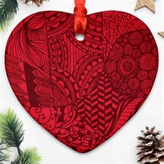 Deep Red Background Abstract Ornament (heart) by Simbadda