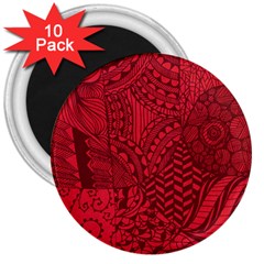 Deep Red Background Abstract 3  Magnets (10 Pack)  by Simbadda