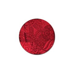 Deep Red Background Abstract Golf Ball Marker by Simbadda