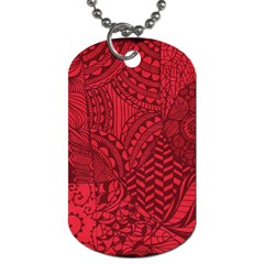 Deep Red Background Abstract Dog Tag (two Sides) by Simbadda