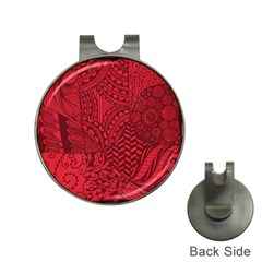 Deep Red Background Abstract Hat Clips With Golf Markers by Simbadda