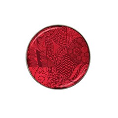 Deep Red Background Abstract Hat Clip Ball Marker (4 Pack) by Simbadda