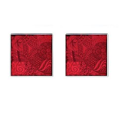 Deep Red Background Abstract Cufflinks (square) by Simbadda